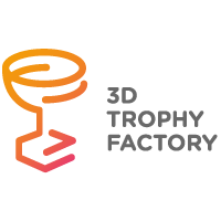 Logo of 3D Trophy Factory, an Antwerp based award designing company.